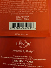 2017 Lenox Silver Musical Bell Snowflake Christmas Tree Ornament 870937 LENOX - KOEEK