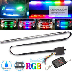 ny RGB Knight Rider Scanner Light Strip 22'' 48-LED Bil Flash Strobe Grille Light