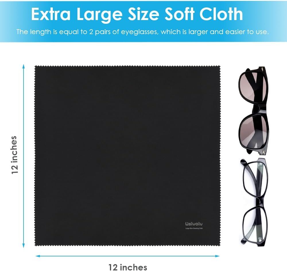 new 6PCS Large Eyeglass Cleaning Cloths, 12 x12 inches Glasses Cleaner,... 07FC0E-D4 - KOEEK