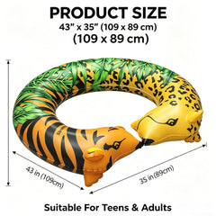 Jungle Print Inflatable Swim Tube 43x35 Heavy Duty Pool Float for Adults & Teens 07FC0E-D4 - KOEEK