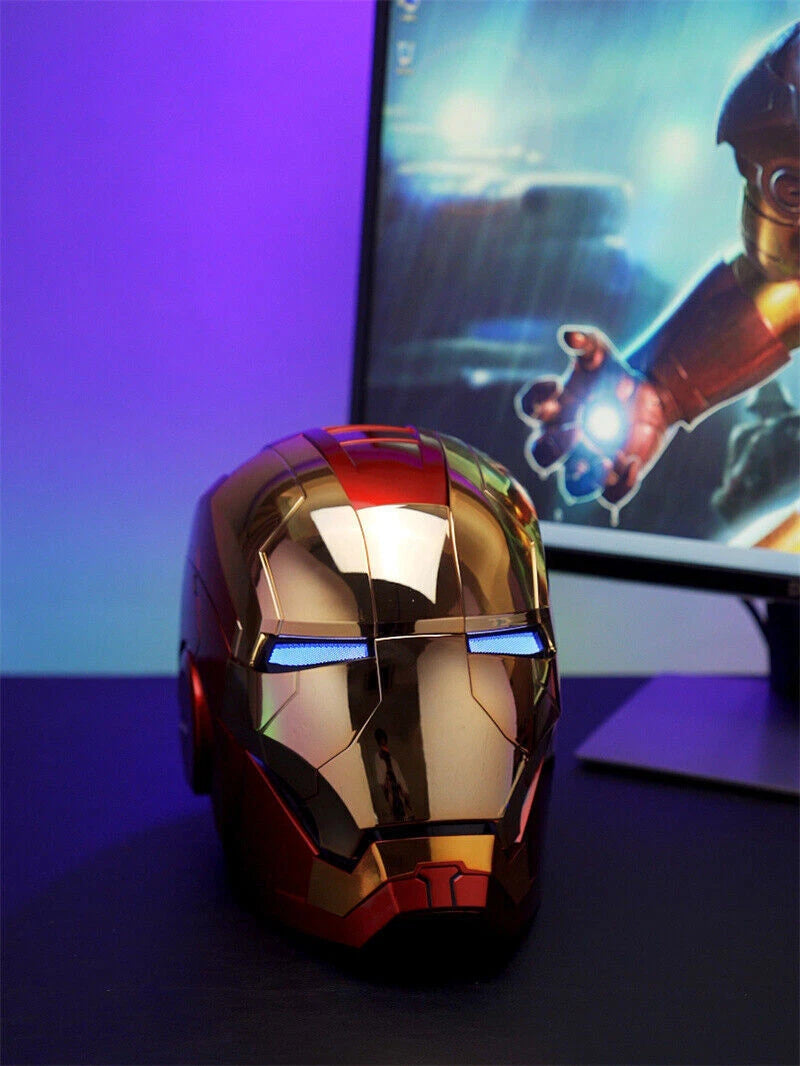 Gold Iron Man MK5 Helmet Wearable Voice-control Open&Close Gift Fast Shipping 07FC0E-D4 - KOEEK