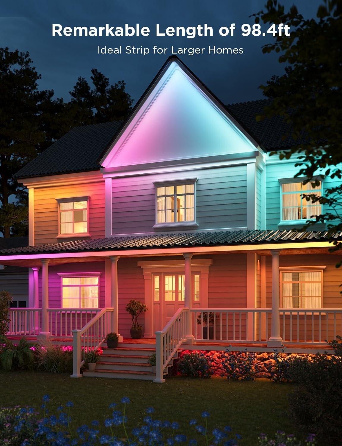 - Smart Outdoor LED Strip Lights, 98.4ft works with Alexa and Google H6176 07FC0E-D4 - KOEEK