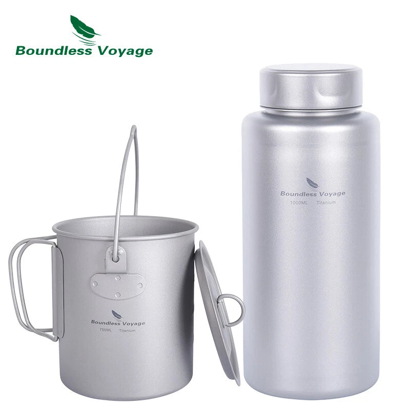 1L Titanium Bottle Leakproof Single-layer Sport Water Bottle 750ml Pot Cup 07FC0E-D4 - KOEEK
