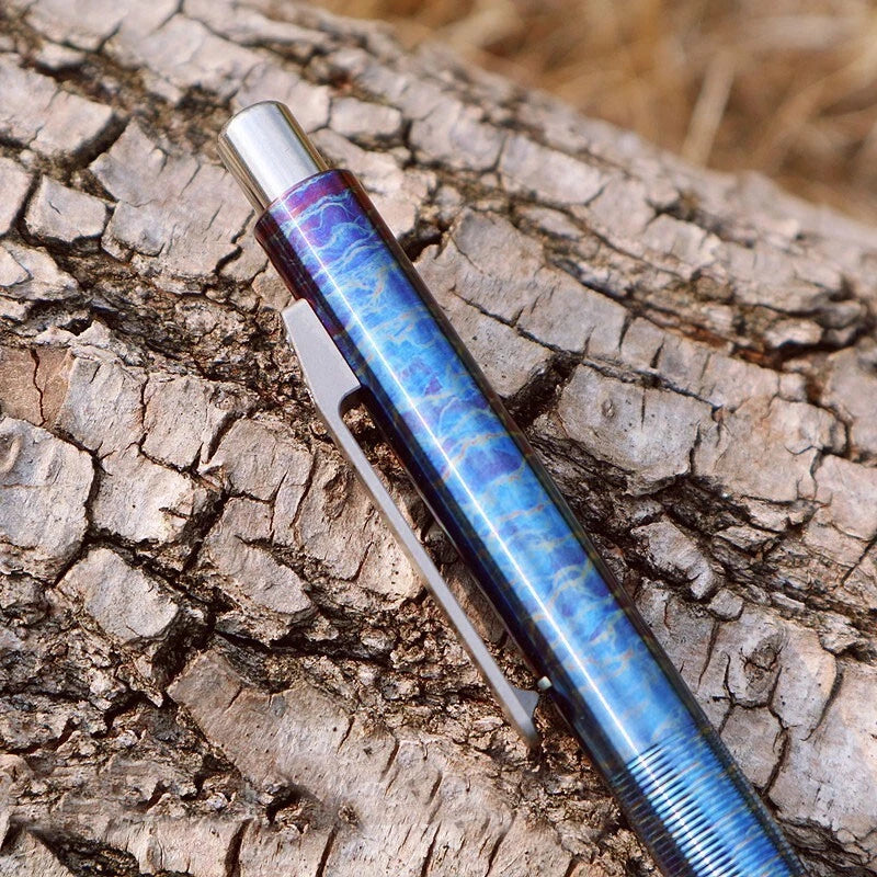 Titanium Alloy Flame Roasted Pocket Signature Ball Pen Outdoor Record EDC Pen 07FC0E-D4 - KOEEK