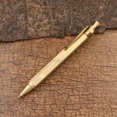 Hot EDC Handmade Brass Spring Retro Brass Pocket Pen Ball Point Pen P-22TP HANDMADE - KOEEK
