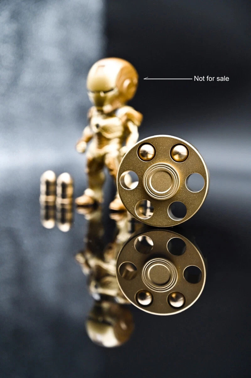 Brass Revolver Bullets Finger Spinner Spinning Top Fidget Pocket EDC Toys Gifts 07FC0E-D4 - KOEEK