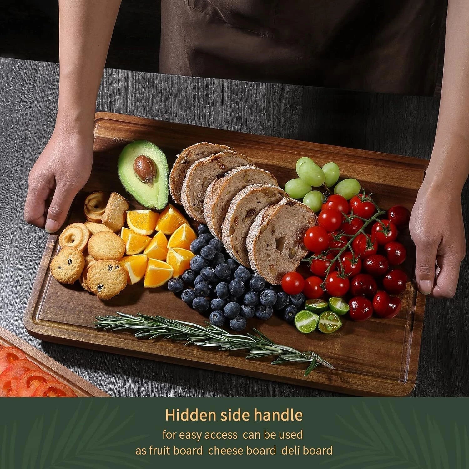 Wood Cutting Boards Set of 3 for Kitchen, Thick Chopping Board, Large Wooden 07FC0E-D4 - KOEEK