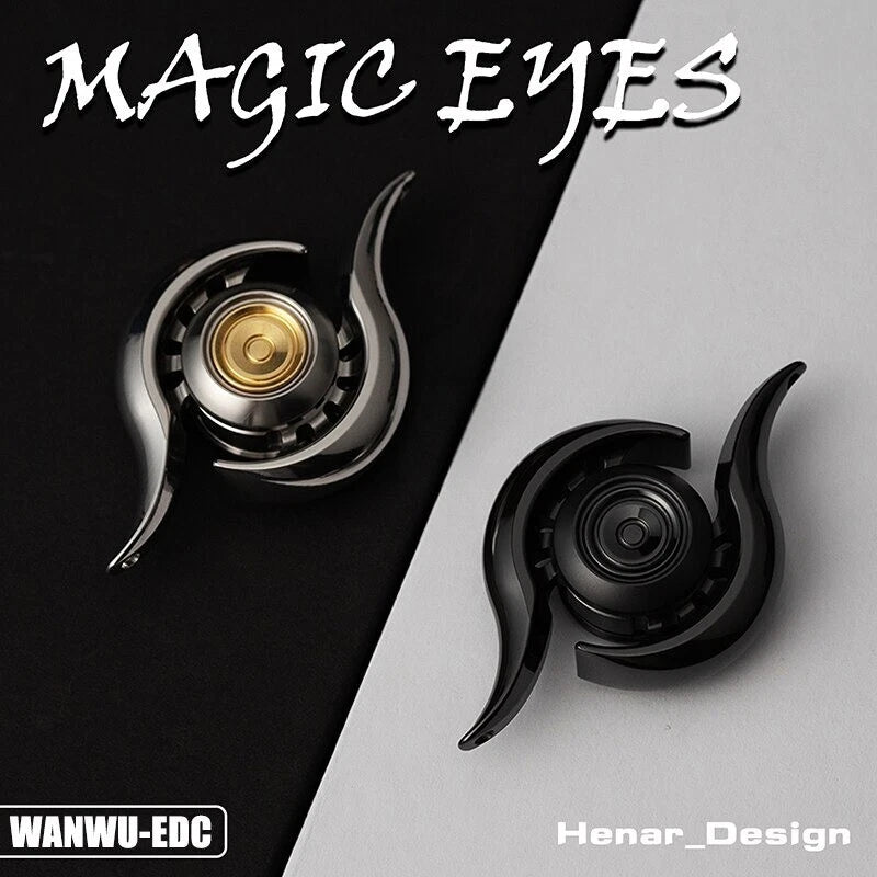 Magic Eyes Stainless Steel Hand Gyro Fidget Spinner Clicker for Collection 07FC0E-D4 - KOEEK