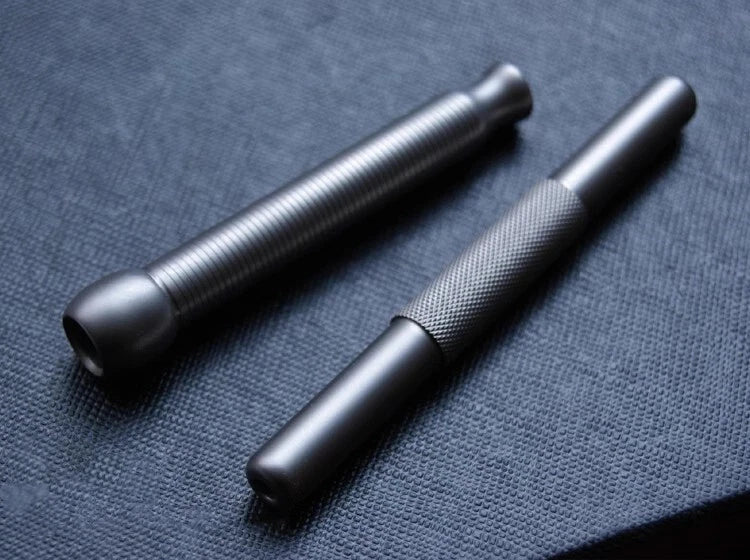 Frosted Titanium Alloy Snuff Pipe Snuff Tube Snuff Straw Snuff Snorkel EDC Tool 07FC0E-D4 - KOEEK