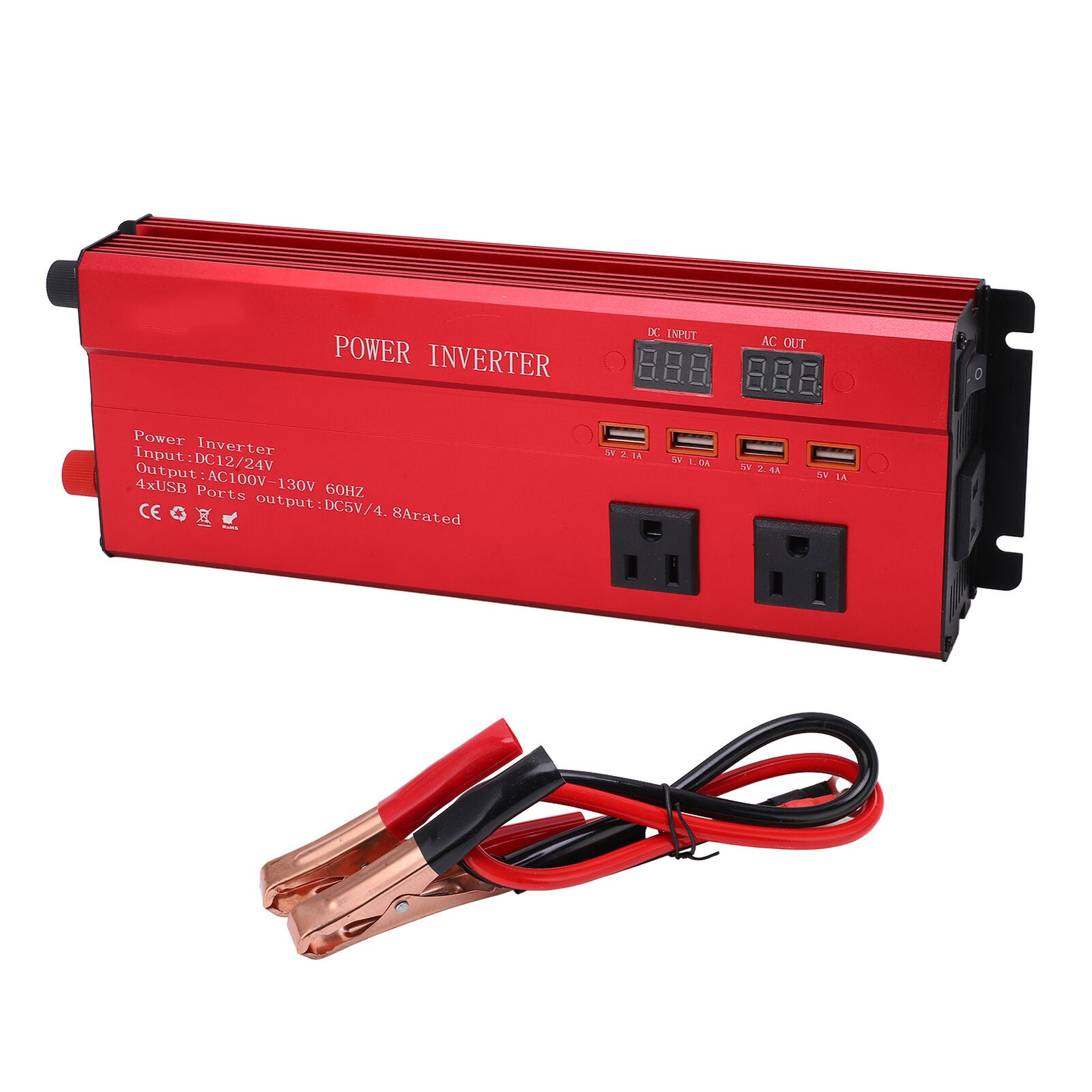 new (12V To 110V 5000W)24V To 110V Inverter Power Inverter AC Outlets And USB koeek - KOEEK