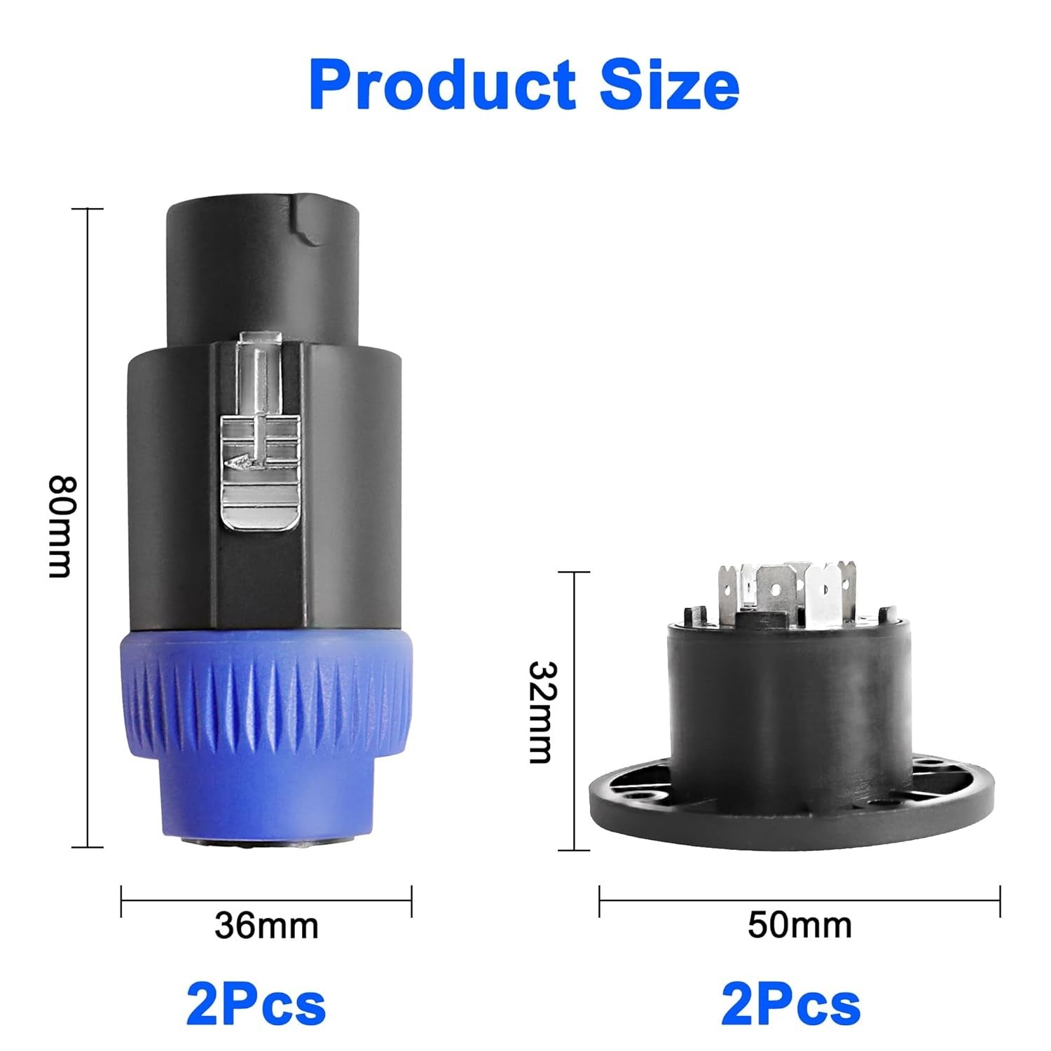 new MEIRIYFA 8 Pole Speakon Connector Plug,NL4 Speak-On 8 Pin Male Audio Speaker... MEIRIYFA - KOEEK