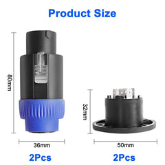 new MEIRIYFA 8 Pole Speakon Connector Plug,NL4 Speak-On 8 Pin Male Audio Speaker... MEIRIYFA - KOEEK
