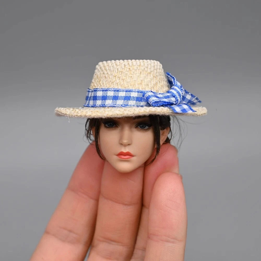 1/6 Scale Round Brim Straw Hat Beach Hat Sun Hat Model For 12" Action Figures 07FC0E-D4 - KOEEK