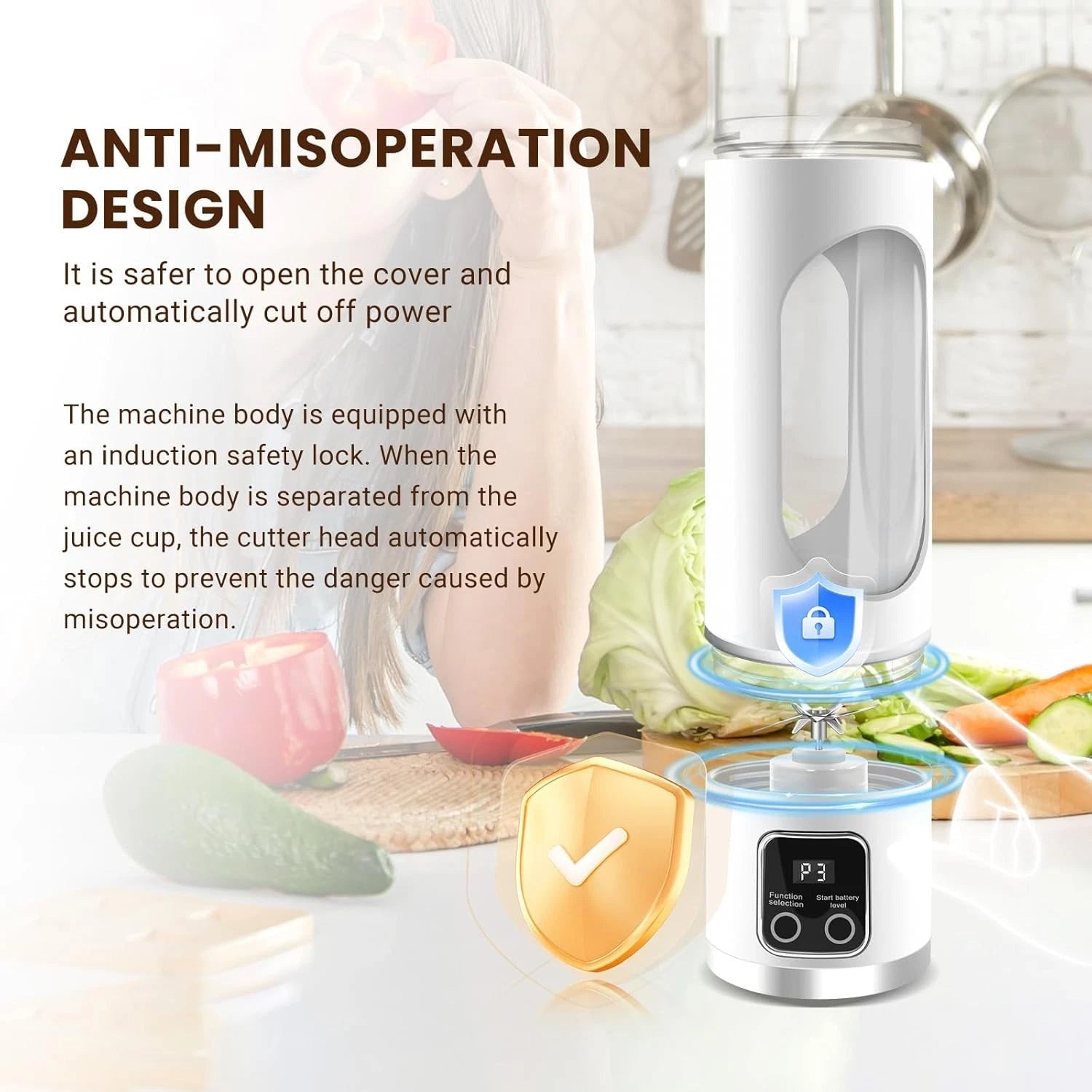 Portable Personal Electric USB Juicer, 500ml Mini Blender 07FC0E-D4 - KOEEK