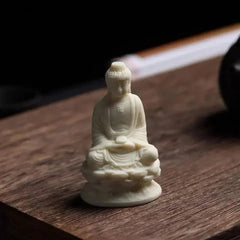 7cm Tagua Handcarved Avalokitesvara Buddha Statue Temple Supplies Home Ornament 07FC0E-D4 - KOEEK