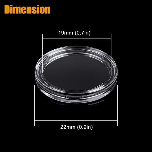 100pcs 19mm Coin Holder Capsule Case Clear Round Storage Box for US Penny 1 cent koeek - KOEEK