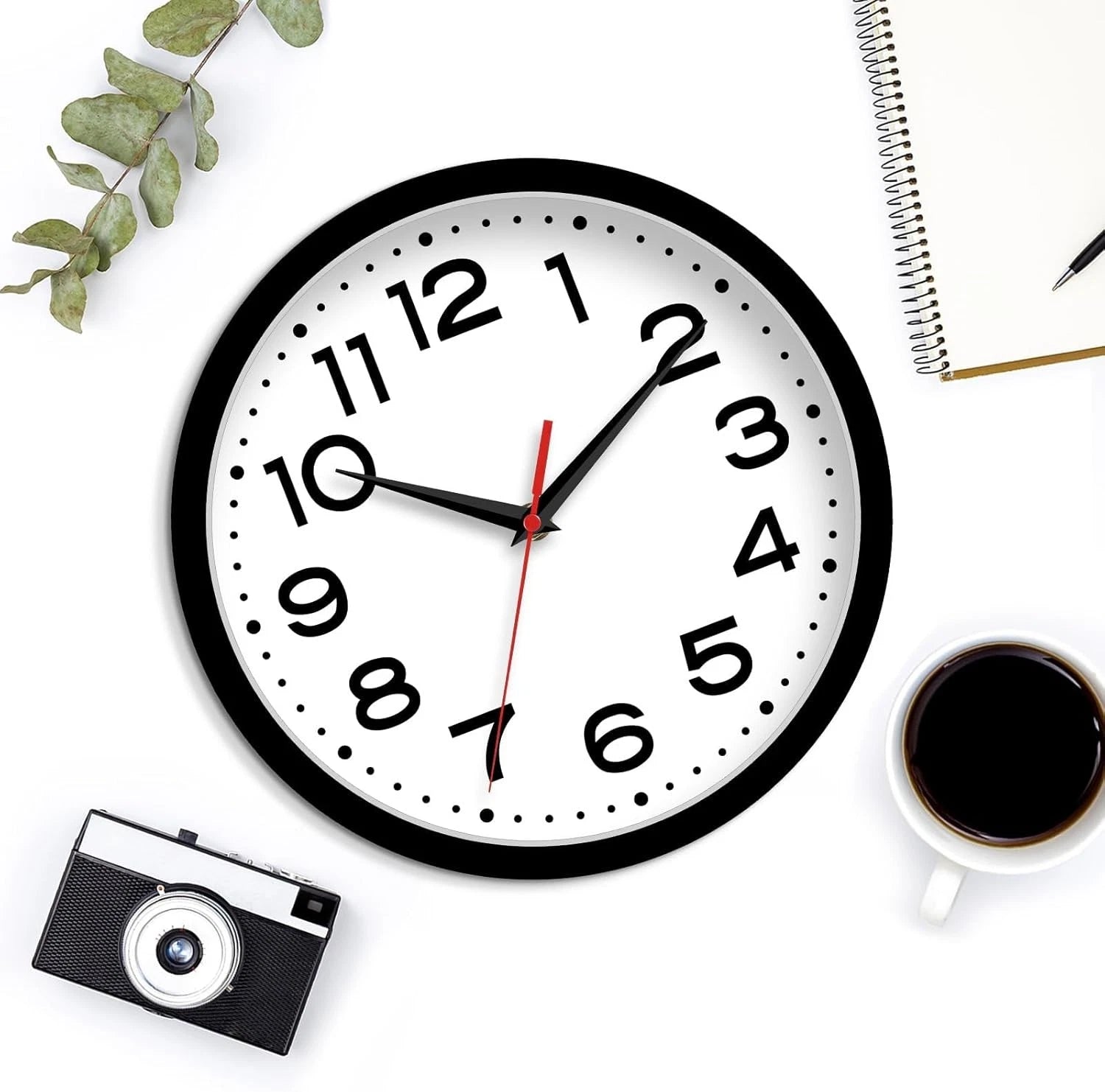 Wall Clock 12''Silent Non-Ticking Modern Clock Battery Operated Classic Simple 07FC0E-D4 - KOEEK