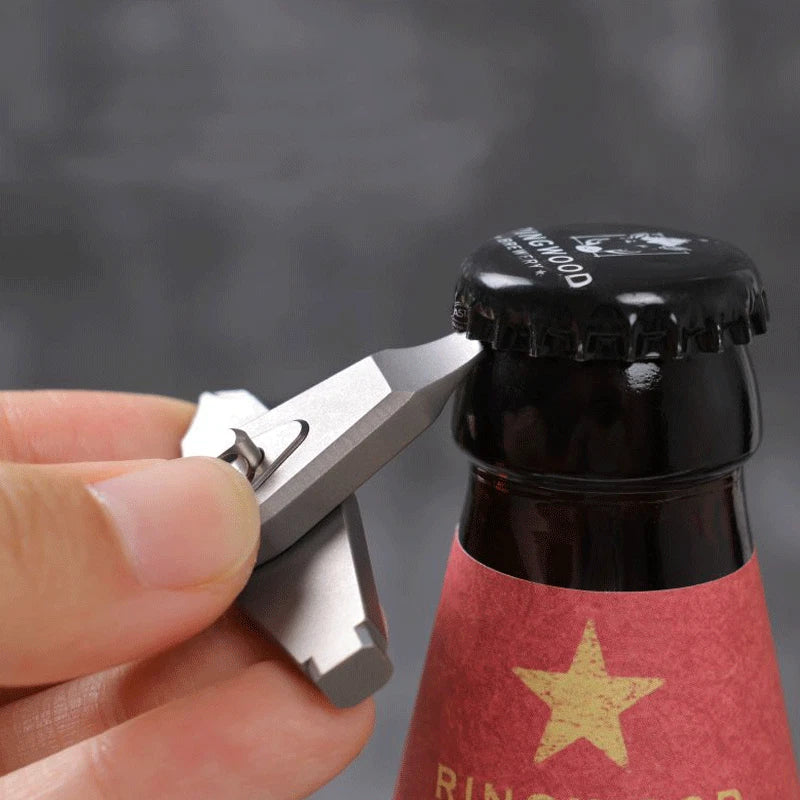 Mini Titanium Alloy Rotate Multi Tools Pry Bar Crowbar Portable EDC Keychain 07FC0E-D4 - KOEEK