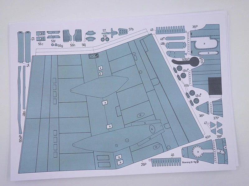 1:47 Scale B-17G Flying Fortress Paper Model Kit, 26” Wingspan, Large DIY Build 07FC0E-D4 - KOEEK