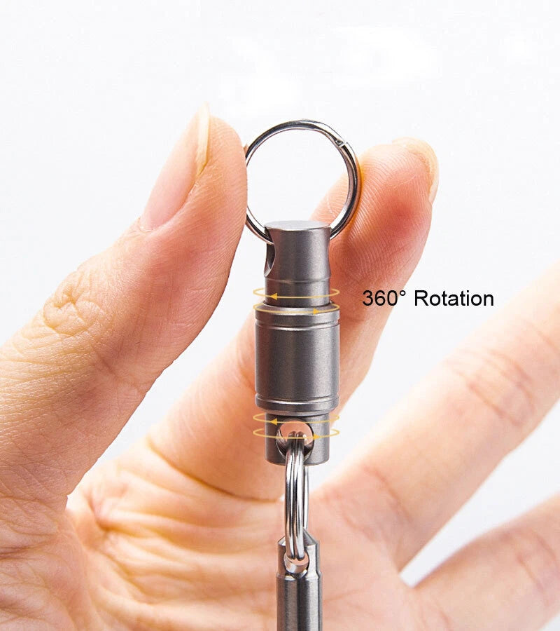 EDC TC4 Titanium Insert Buckle Gimbal Ring Portable Double Keychain Pendant Tool EDC - KOEEK