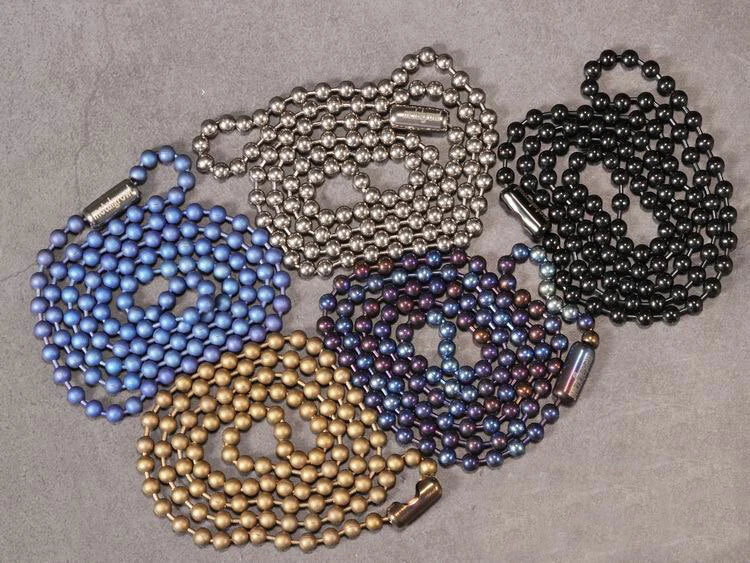 Pure Titanium Round Ball Bead Chain Anti-Allergy Ultralight Necklace 2/2.4/3/4mm 07FC0E-D4 - KOEEK