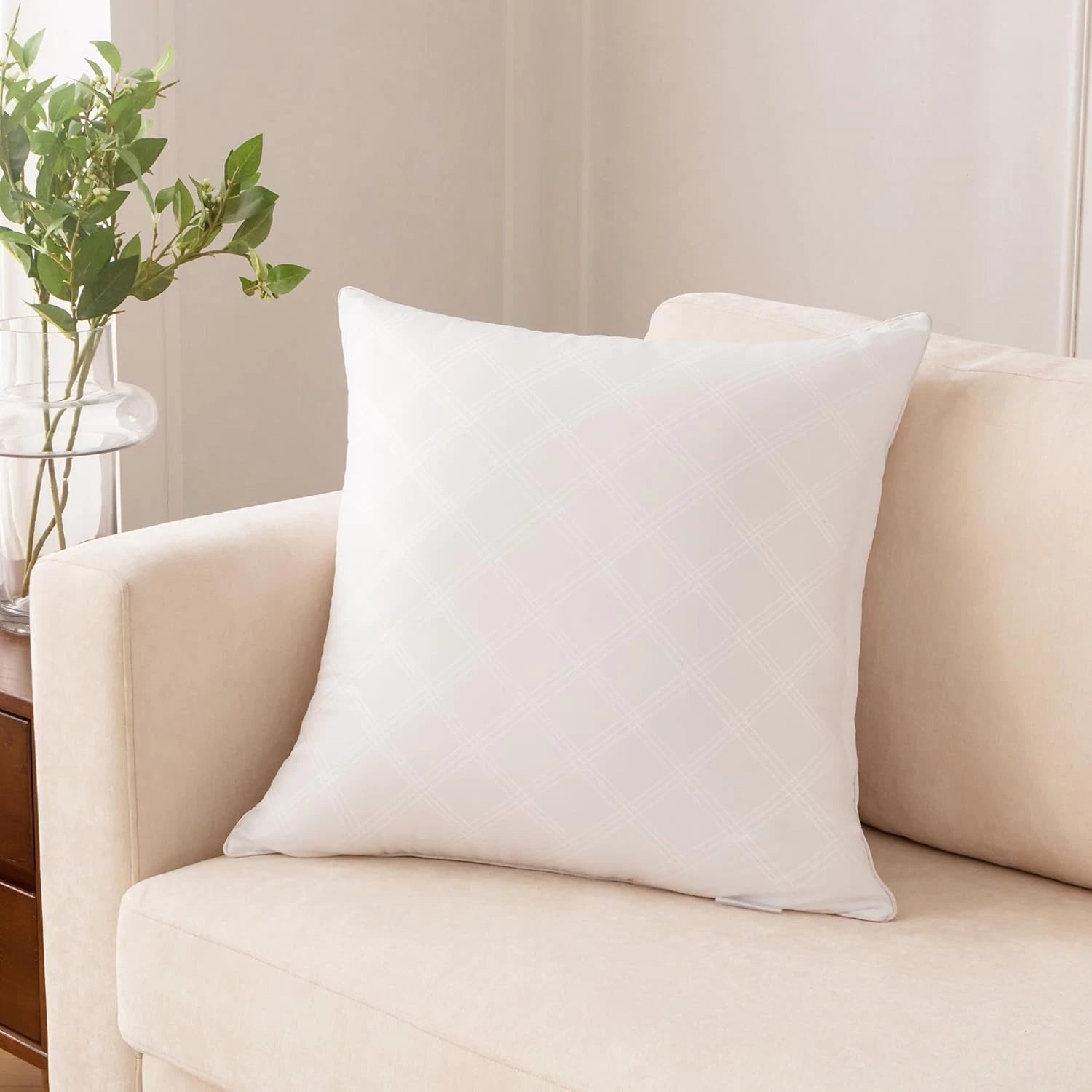 20x20 Decorative Pillow Inserts, Set of 2, White Square Pillow Inserts 07FC0E-D4 - KOEEK