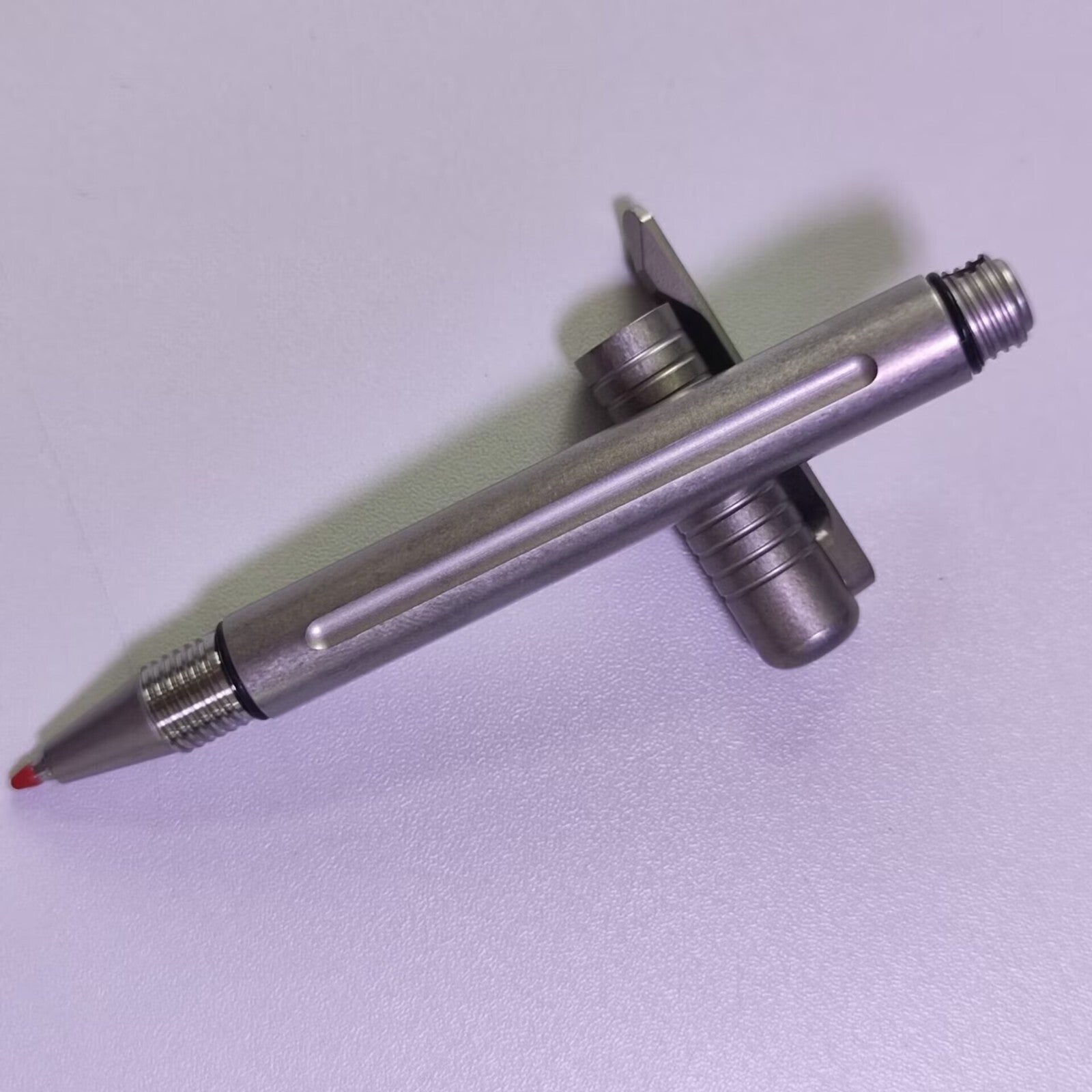 TC4 Titanium Portable Tactical Pen Pocket Ballpoint Pen Outdoor Travel EDC Pen 07FC0E-D4 - KOEEK