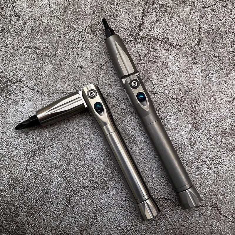 Titanium Folding Screwdriver Cross Slotted Bit EDC Multi Tools Fidget Spinner 07FC0E-D4 - KOEEK