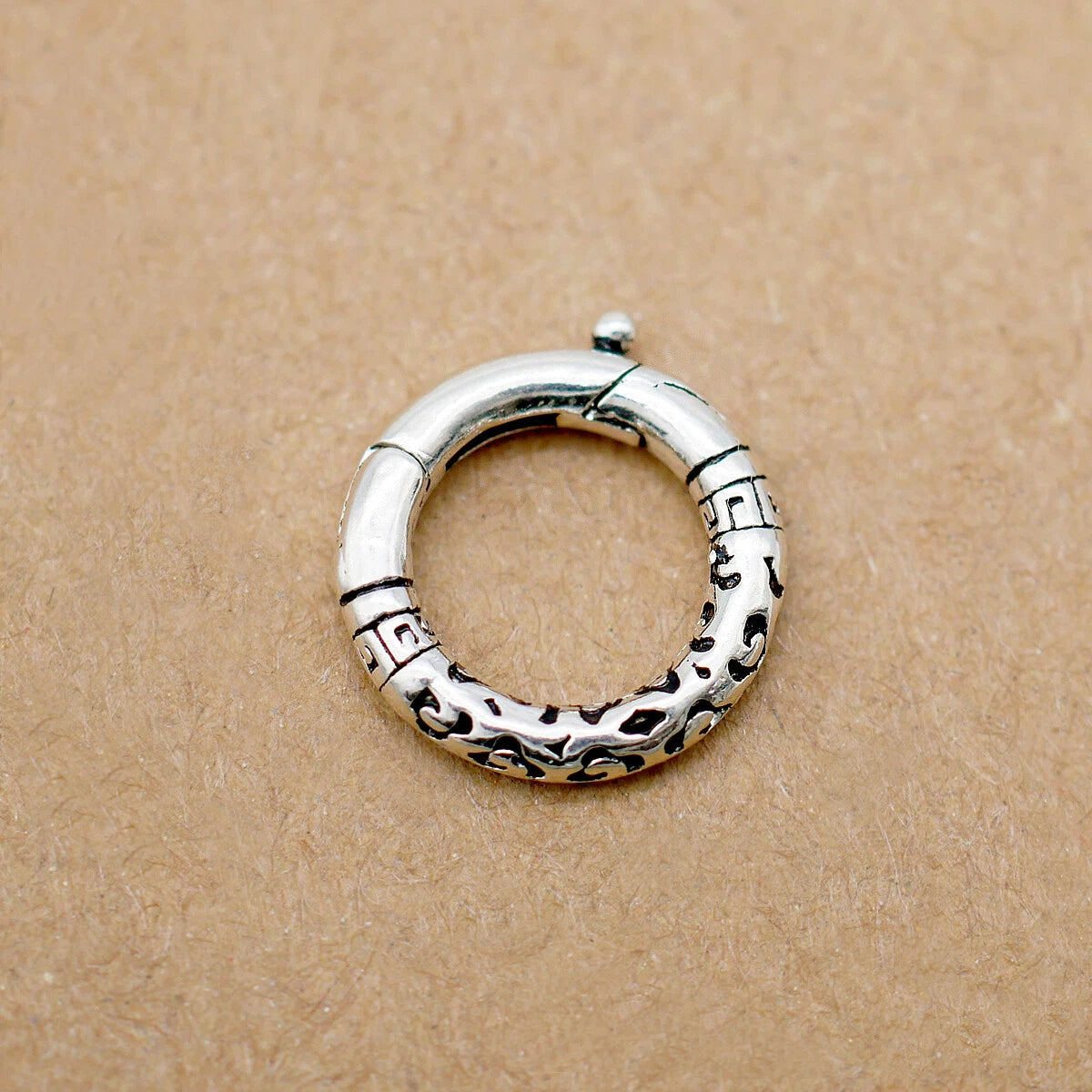Hot Large Link Lock Jump Ring Sterling Silver Charm Pendant Locking Clasp 07FC0E-D4 - KOEEK