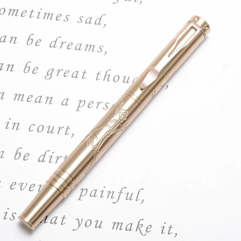 Solid Brass Ball Pen Signature Pen Perfect for Outdoor Pocket Office Stationery 07FC0E-D4 - KOEEK