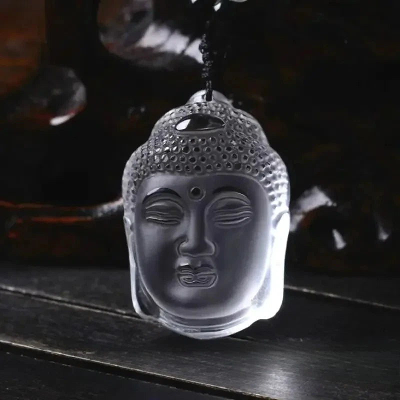 Crystal Buddha Pendant Necklace Accessories Amulet Carved Jewelry Buddhist 07FC0E-D4 - KOEEK