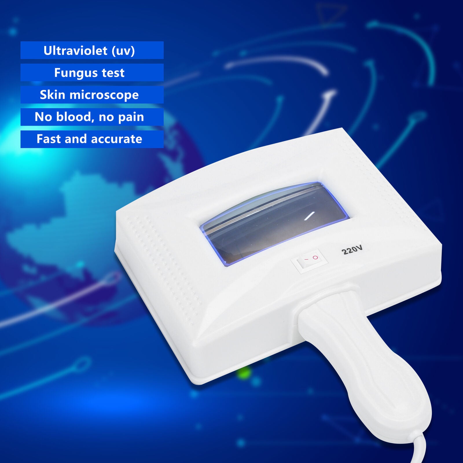 ny EXAM Trælampe Hudpleje UV Magnifyinglyzer Facial Beauty SPA Salon Machine ABE