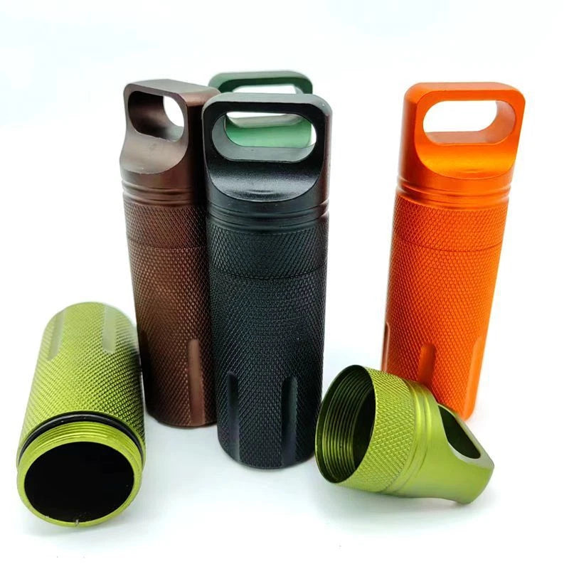 Survival EDC Waterproof Pill Box Case Capsule Seal Bottle Container Bottle Gifts 07FC0E-D4 - KOEEK
