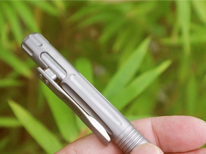 EDC Titanium Alloy Pocket Ball Pen Tactical Signature Pen Stationery w 2 Refills 07FC0E-D4 - KOEEK
