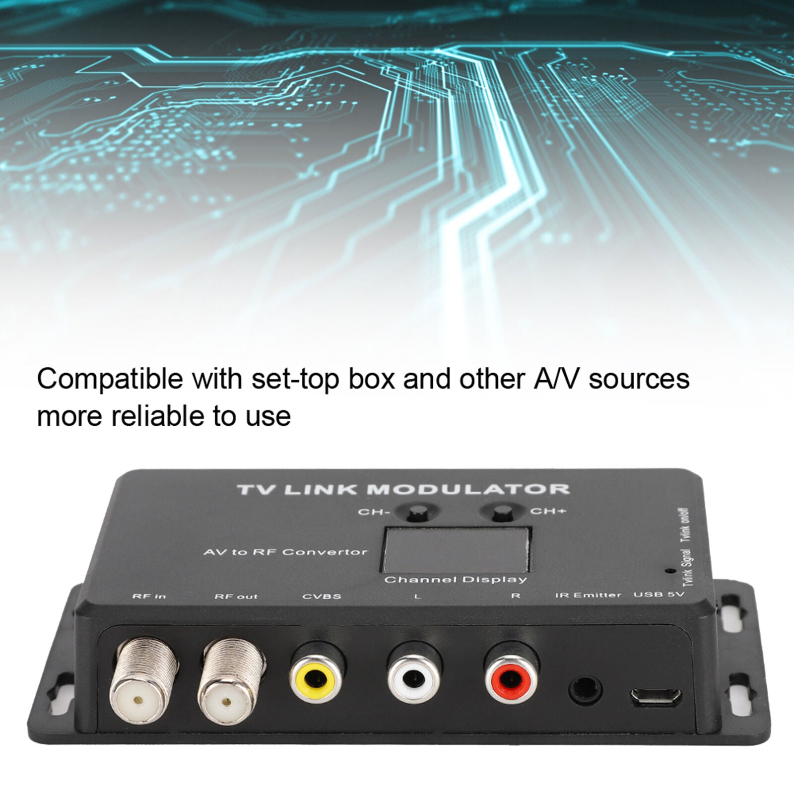 new TV Link Modulator UHF Modulator AV To RF Converter With Channel Display USB koeek - KOEEK