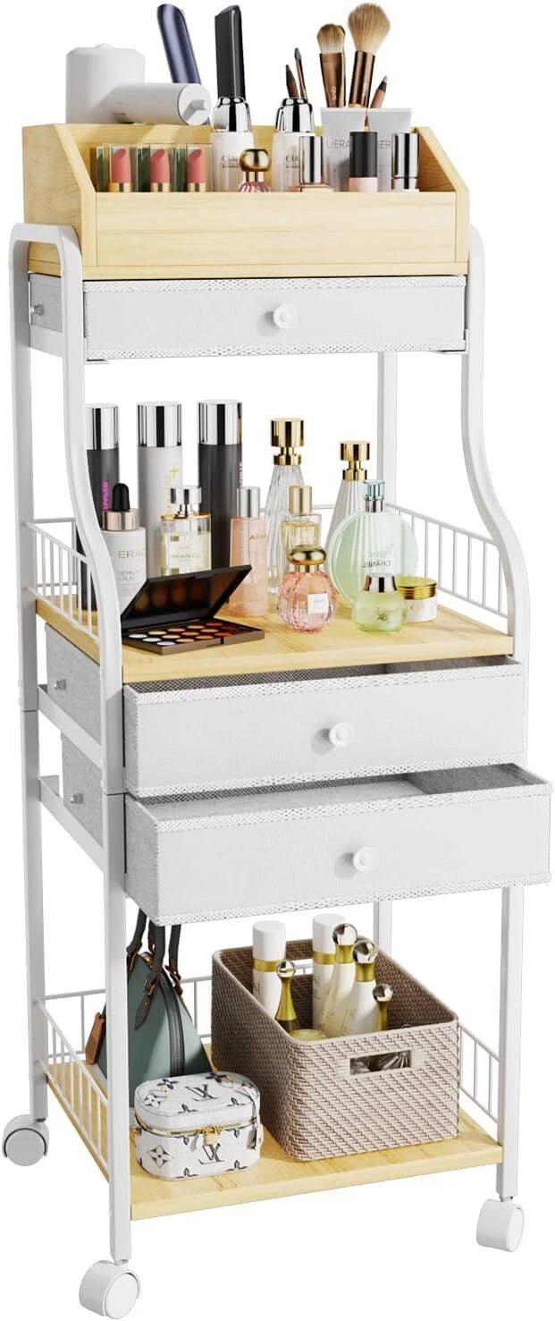 Floor Standing Makeup Organizer - Skin Care Organizer and Storage with Drawers 07FC0E-D4 - KOEEK