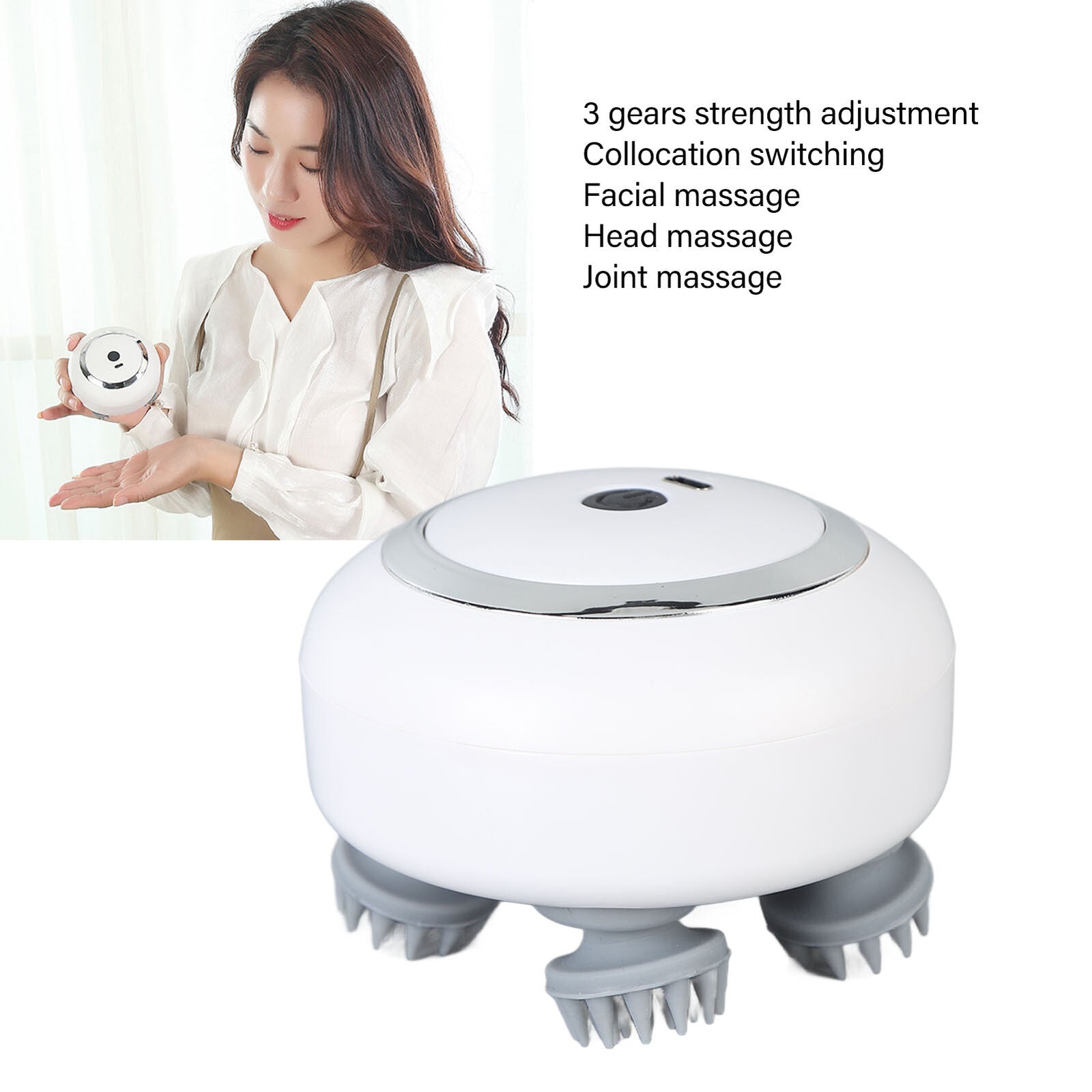 new Electric Scalp Massager Portable Rechargeable Head Massager With 4 HOT koeek - KOEEK