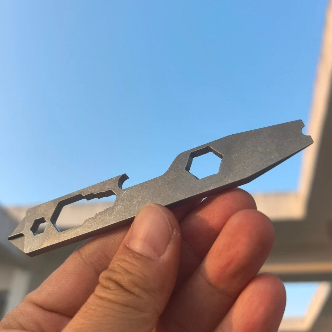 Compact TC4 Titanium alloy EDC Multi Tool with Wrench Screwdriver Pry Bar 07FC0E-D4 - KOEEK