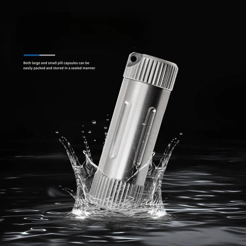 EDC Titanium Waterproof Pill Holder Organizer Container Outdoor storage Box Case 07FC0E-D4 - KOEEK