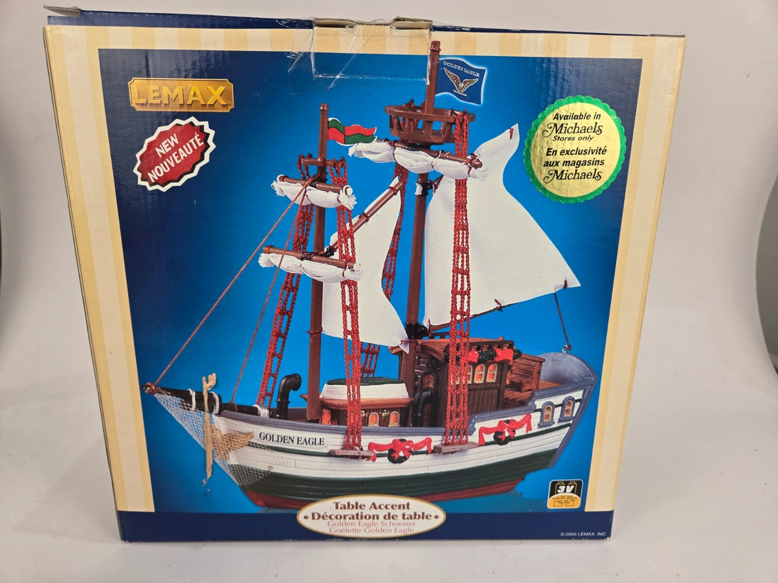 2005 Lemax Village Golden Eagle Schooner Boat Ship 54378CV Lighted Table Accent LEMAX - KOEEK