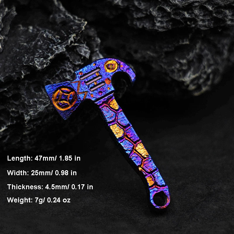 Mini Titanium Alloy Pendant Pry Bar Crowbar Opener Cutter Necklace EDC Keychain 07FC0E-D4 - KOEEK