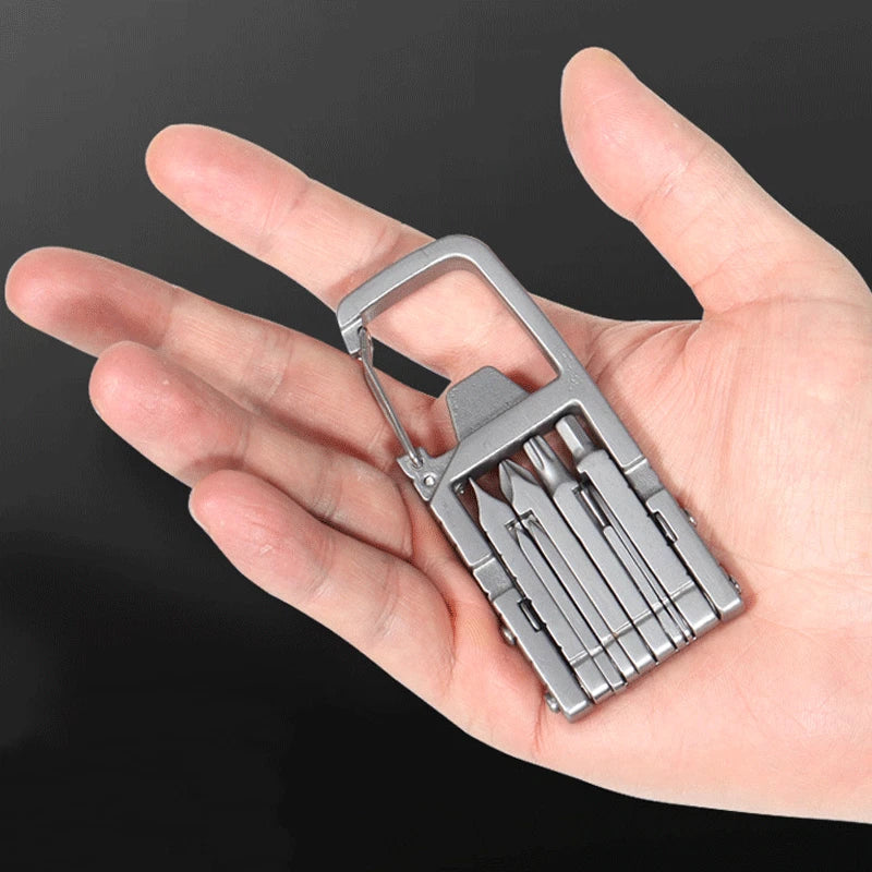 Outdoor Stainless Steel Multi Tools Card Bottle Opener Keychain EDC LittleHelper 07FC0E-D4 - KOEEK