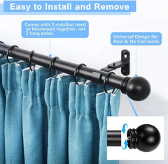 The maximum adjustable length of the curtain rod is 60 inches. 07FC0E-D4 - KOEEK