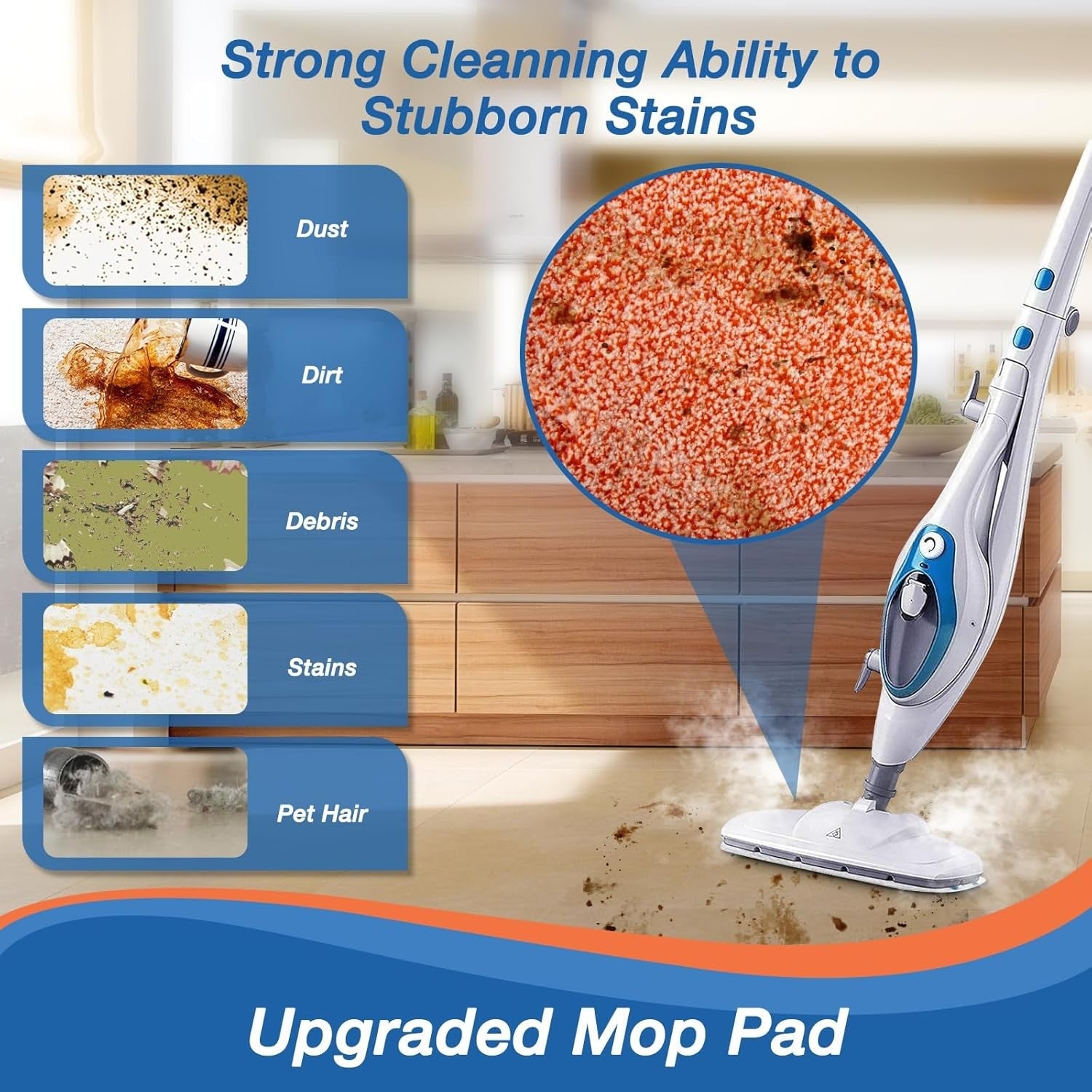 new 8 Pack Steam Mop Replacement Pads Compatible with PurSteam 4+4