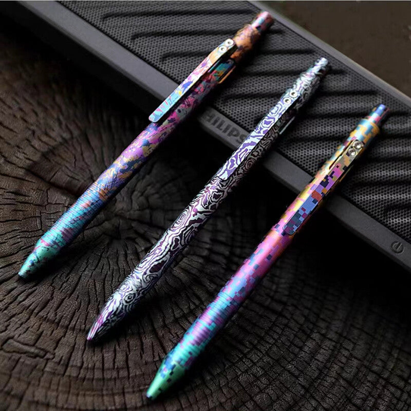 Titanium Alloy Ball Pen Working Office Pen EDC Ballpoint Signature Gel Tool Pen 07FC0E-D4 - KOEEK