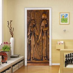 3D Wall Art Ancient Egyptian Door Sticker Self-adhesive Wrap Mural PVC Decal 07FC0E-D4 - KOEEK