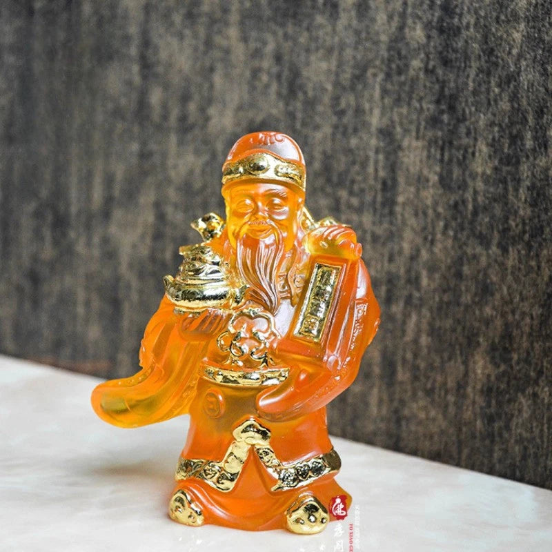 Exquisite Resin Gilded Buddha Statue Decoration Ornament God of Wealth 07FC0E-D4 - KOEEK