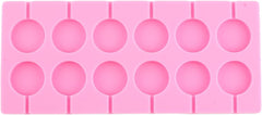new 12-Capacity Round Silicone Lollipop Hard Candy Molds Pink 07FC0E-D4 - KOEEK