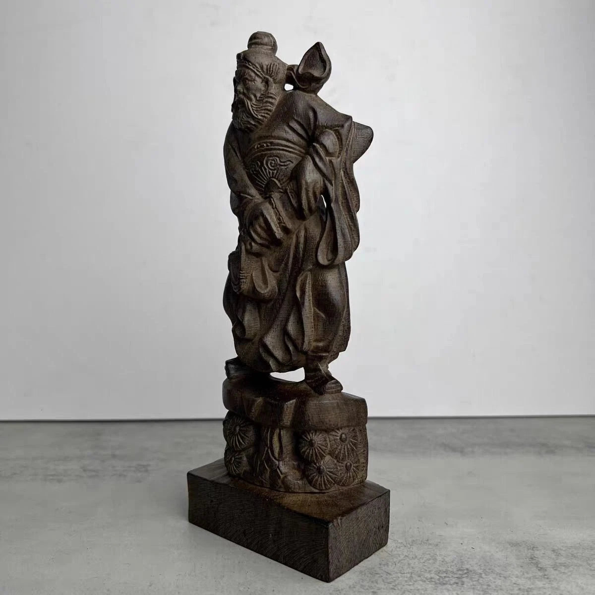 Vietnam Nha Trang Agarwood Zhong Kui Figurine 20cm Wood Carving Home Decor 07FC0E-D4 - KOEEK