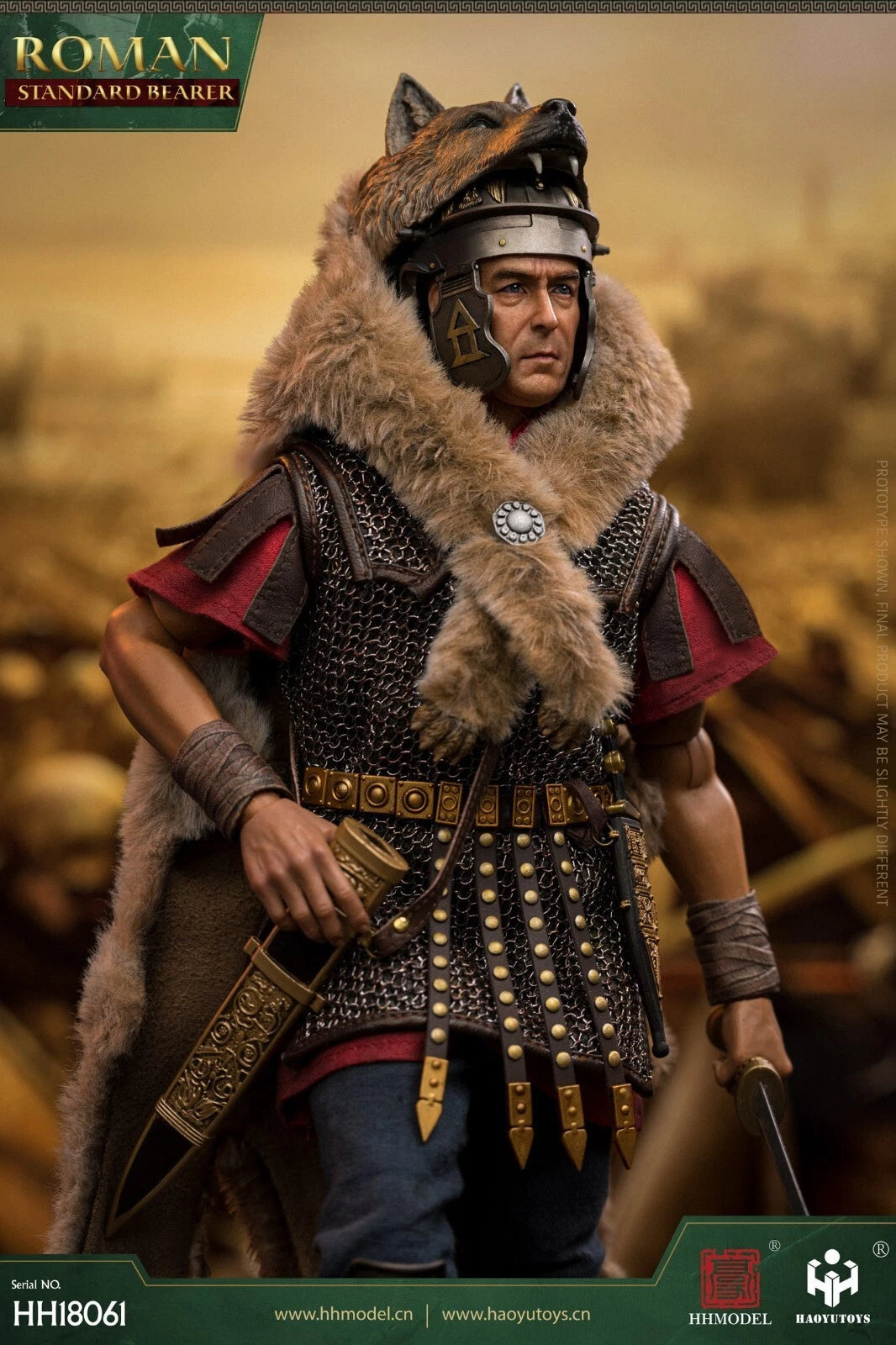 HAOYUTOYS HH18061 1/6 Imperial Legion Rome Flagman Armor Soldier Action Figures 07FC0E-D4 - KOEEK